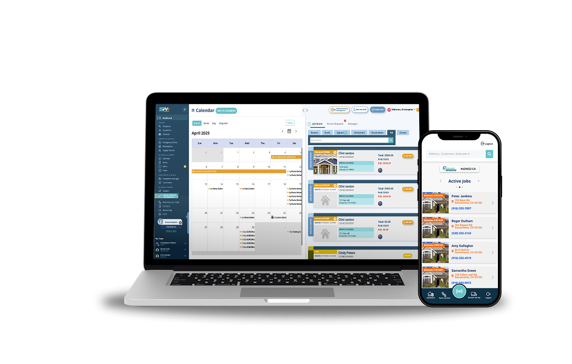 ServiceWindow on laptop and phone